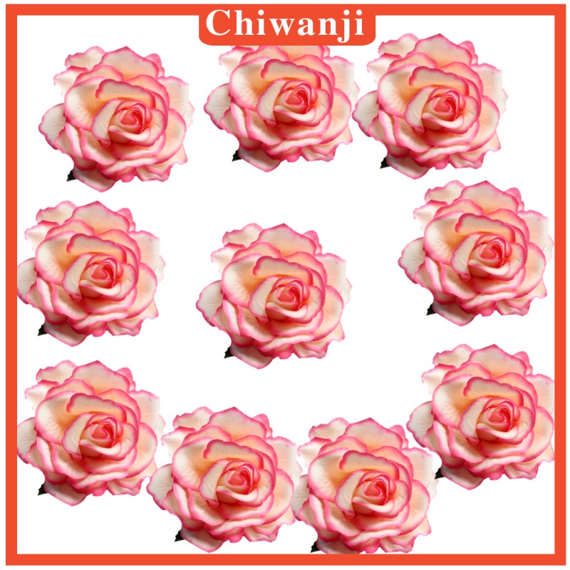 [CHIWANJI] 10 Pieces Artificial Silk Rose Buds Flower Head DIY Accessories