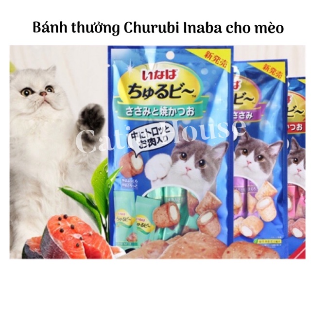 [Giao ngay Nowship/Grab] Bánh thưởng Churubee cho mèo - Thanh bánh Churubee - Snack Ciao Churubee 10gx4 - Churubi