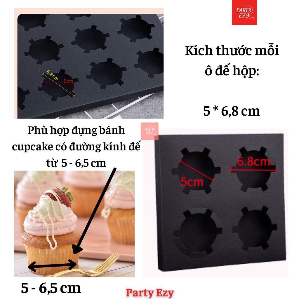 HỘP TRONG SUỐT ĐỰNG CUPCAKE CAO CẤP 4,6,12 BÁNH