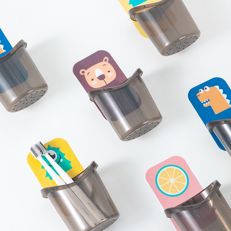 [Mới] Giá Đỡ Bàn Chải Đánh Răng / Cốc Đựng Lược Gắn Tường Có Lỗ Thoát Nước / Không Đục Lỗ