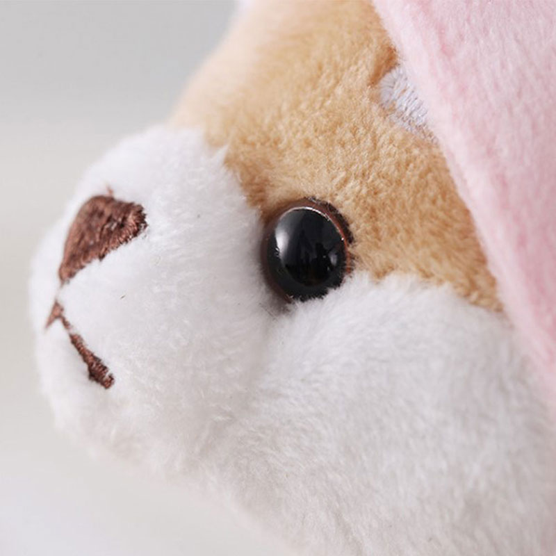 Móc khóa hình chú chó Shiba bằng cotton dễ thương tùy chọn màu sắc