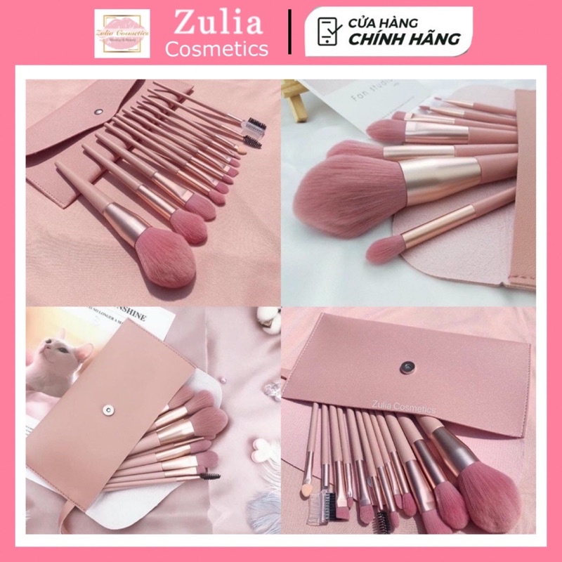 [FREE SHIP] Bộ Cọ hồng 13 cây kèm bao da siêu xịn