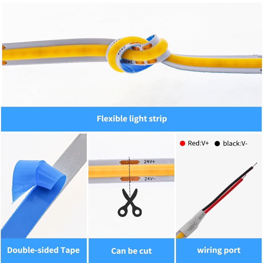 Dây Đèn LED 5M 10M 280leds / m 8w / m 24V 6000K 4000K 3000K Trang Trí Nội Thất