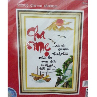 Tranh thêu chữ thập cha mẹ 222835