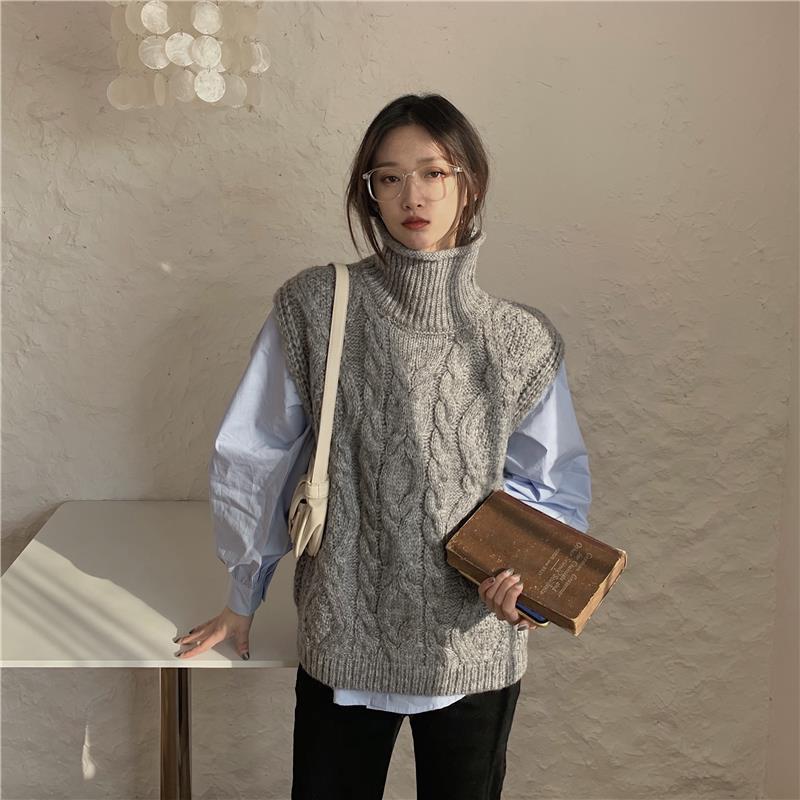 Set Áo Sơ Mi Dài Tay Cổ Bẻ + Áo Khoác Cộc Tay Cổ Chữ V Thời Trang Nữ