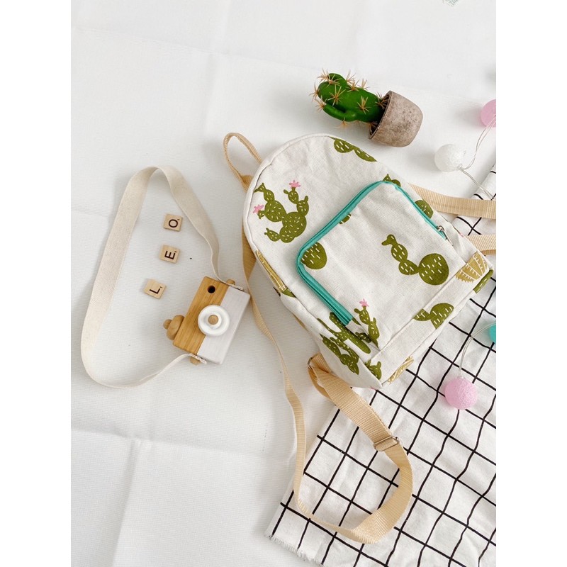 Balo mini vải bố hoạ tiết siêu cưng
