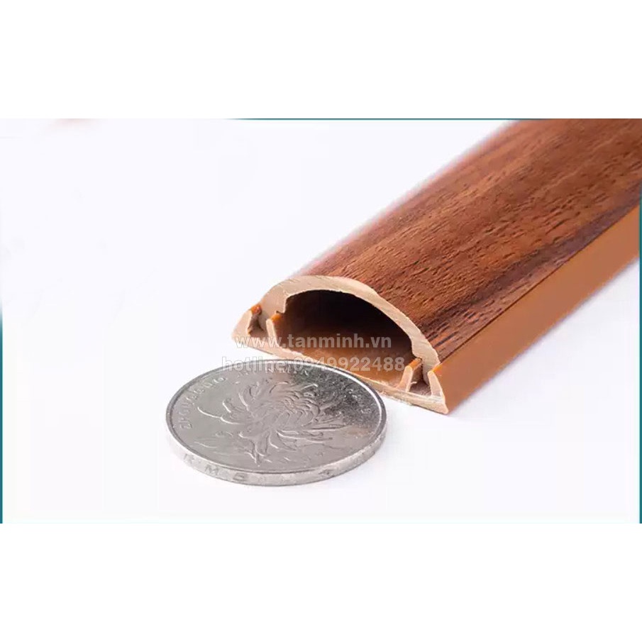 Nẹp sàn bán nguyệt họa tiết vân gỗ màu tối