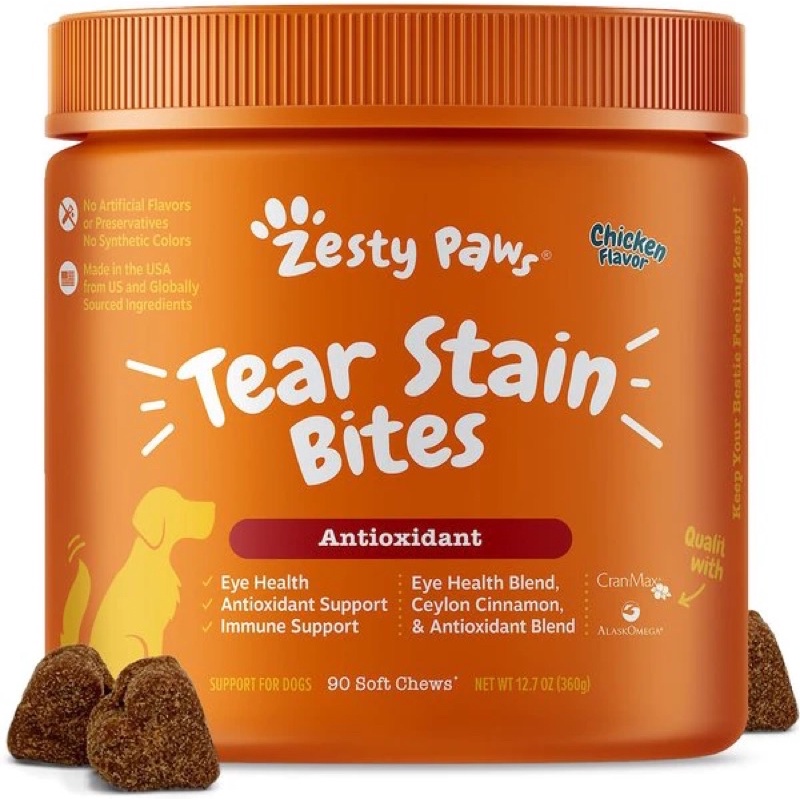 1 Viên Zesty Paws Tear Stain Trị chảy nước mắt cho chó hộp 90 Viên