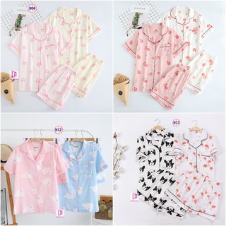 Bộ pijama thô đũi nhật mặc hè cực mát n