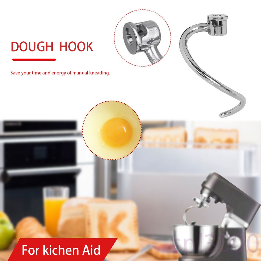 Móc Treo Bột Dạng Xoắn Bằng Thép Không Gỉ Thay Thế Cho Nhà Bếp 7-quart
