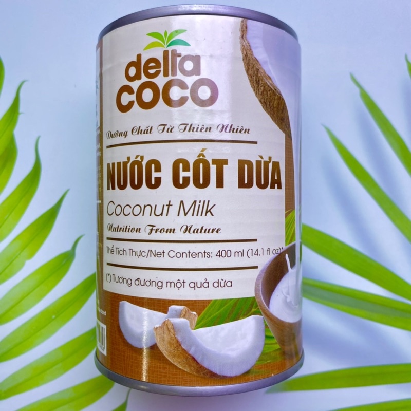 Nước cốt dừa Nguyên chất DELTA COCO 400ml (80%)