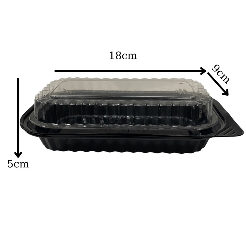 Set 100 Hộp/50 Hộp nhựa đế đen chữ nhật HT17 đựng bánh mì bơ tỏi phô mai Hàn Quốc, bánh bông lan trứng muối - Nhotimshop