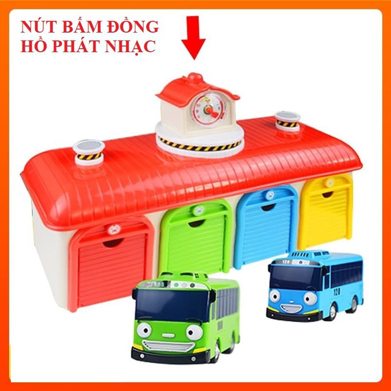 Bộ gara gồm 2 xe và nhà Tayo the little Bus đồ chơi trẻ em