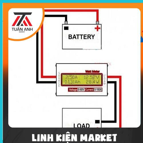 Đồng Hồ LCD Đo Dòng Volt Ampe Dc 0-100A 0-60V