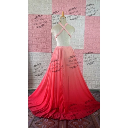 Đầm maxi ombre màu loang hở lưng khoét eo đi biển du lịch chụp hình sống ảo hàng thiết kế cao cấp