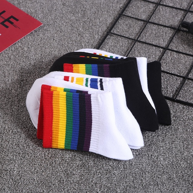 TL19 Tất vớ nữ màu cầu vồng unisex cá tính