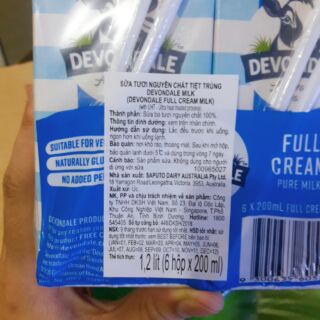 (11/2020)Thùng 24 hộp sữa Devondale full cream 200ml