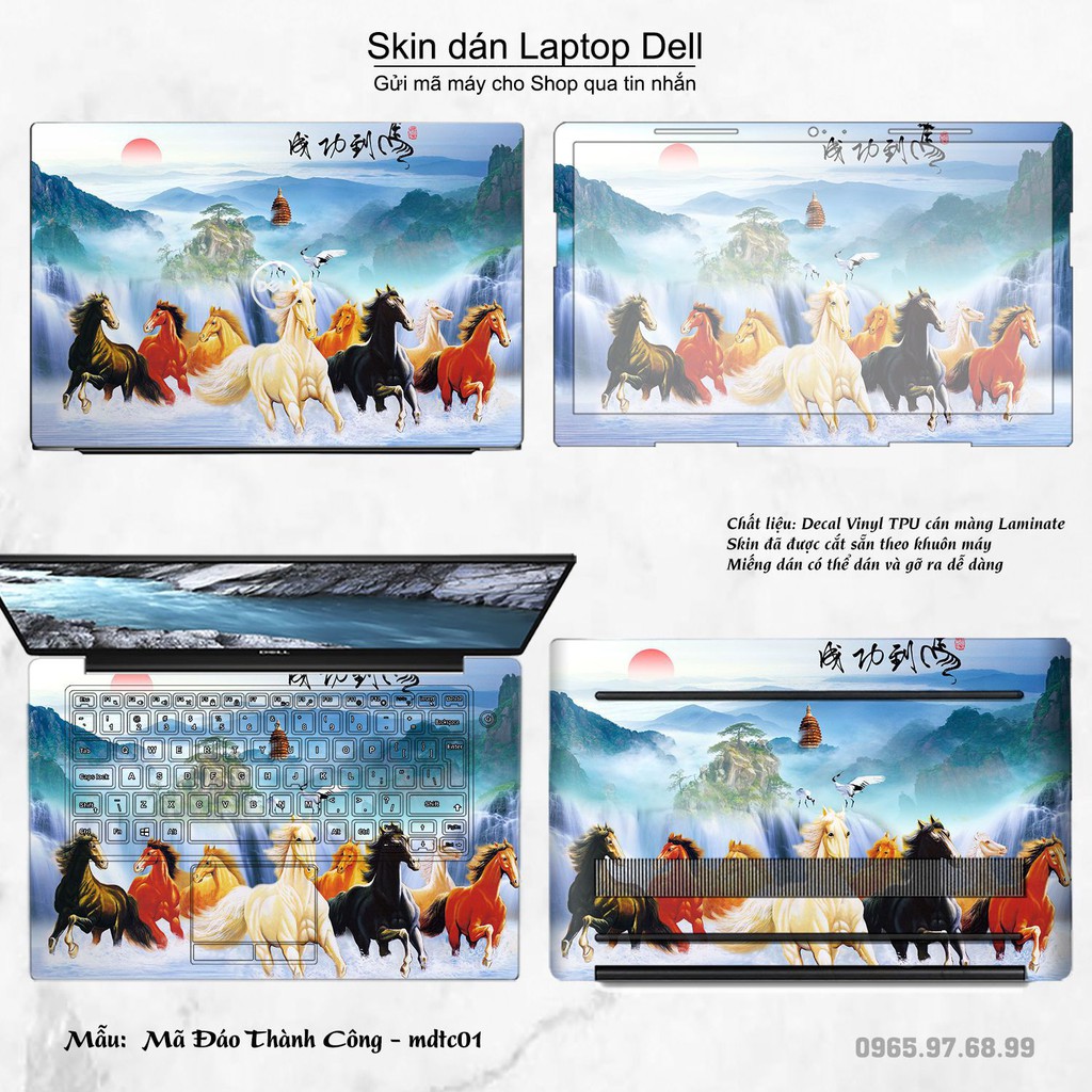 Skin dán Laptop Dell in hình Mã Đáo Thành Công (inbox mã máy cho Shop)