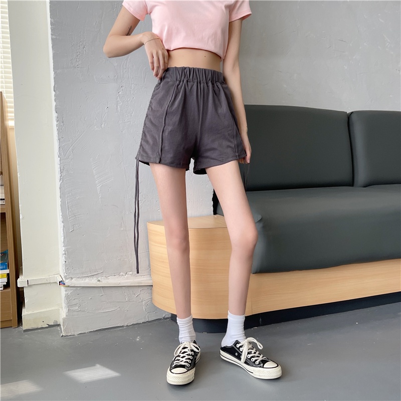 Quần Short Lưng Cao Phối Dây Rút Thời Trang Mùa Hè Dễ Phối Đồ