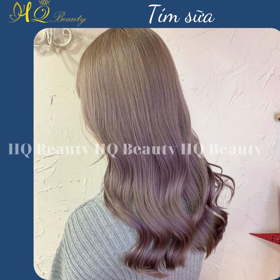 Nhuộm tóc màu Tím sữa tại nhà đơn giản + tặng oxy trợ nhuộm