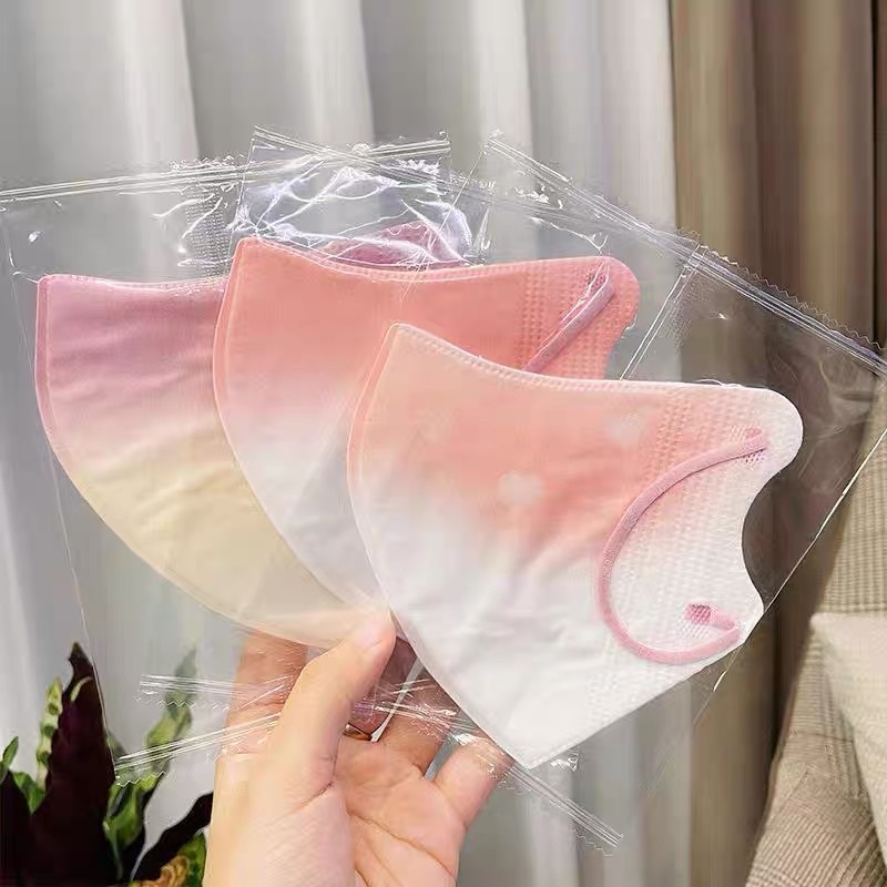 N47 SẴN CÓ VIDEO THẬT khẩu trang 3d mask ombre mix màu hồng tím trái tim Hot 2022 siu xinh GIÁ RẺ COÁ ẢNH THẬT Ở CUỐI