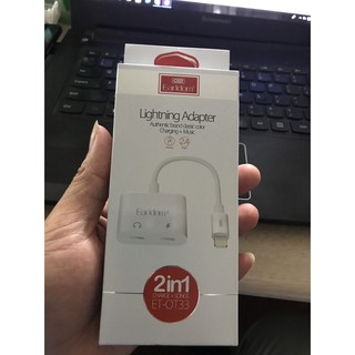 Jack chuyển đổi tai nghe Earldom lightning adapter 1 ra 2 cho Iphone 7-IPhone 8-IPhone X-IPhone XS Max hãng