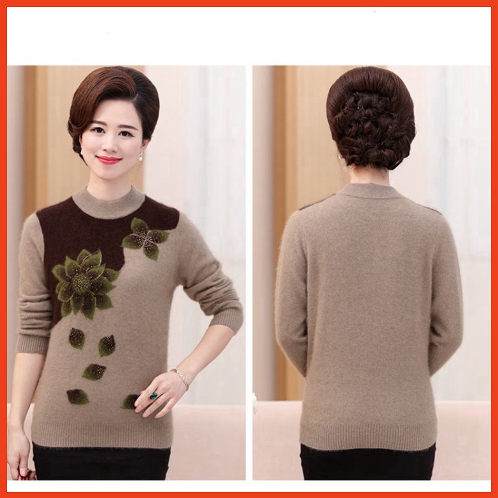 Áo Len Hoa Cho Các Mẹ, Áo Len Nữ Trung Niên