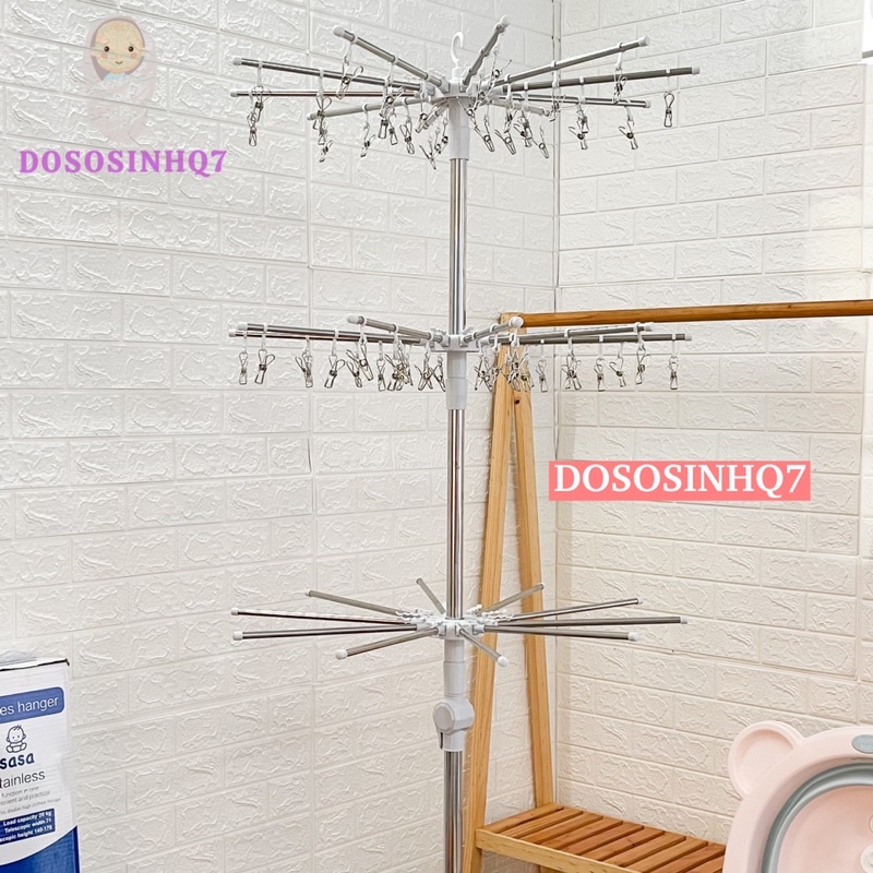 Cây phơi đồ inox 3 tầng 60 kẹp