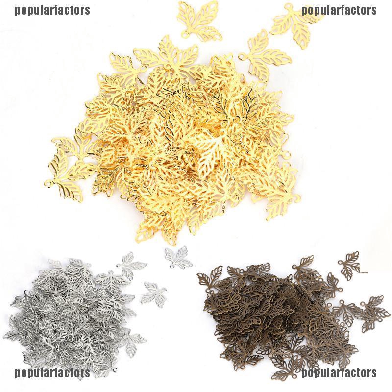 Bộ 100 Chiếc Lá Kim Loại Làm Trang Sức
