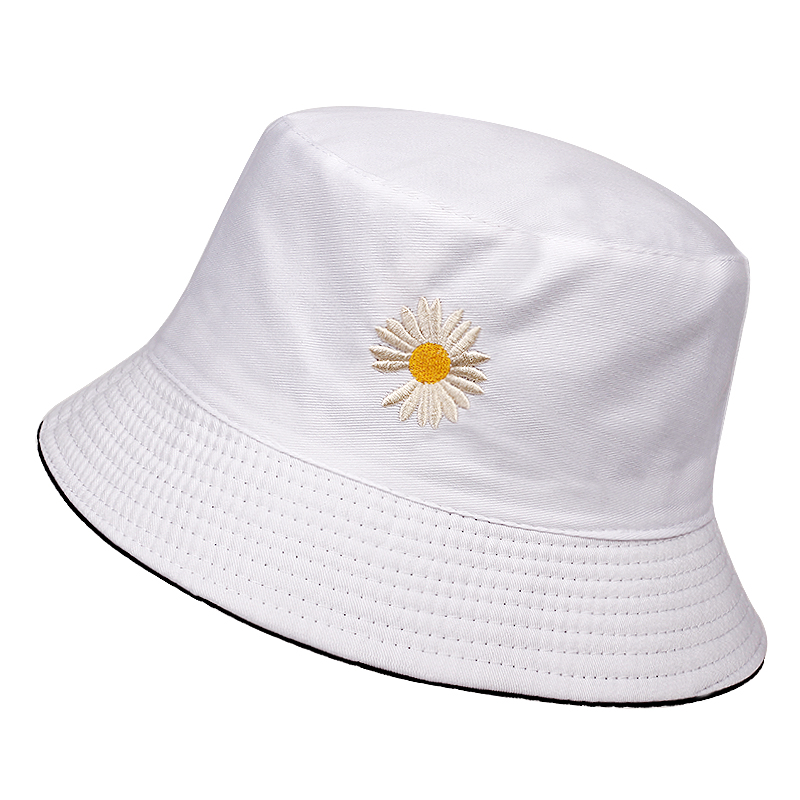 Nón tai bèo thêu họa tiết hoa cúc thời trang cho nam nữ