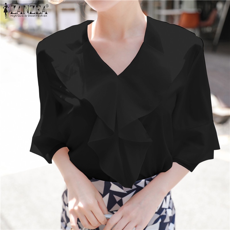 Zanzea Áo Nữ Tay Lửng Cổ Chữ V Thời Trang Quyến Rũ