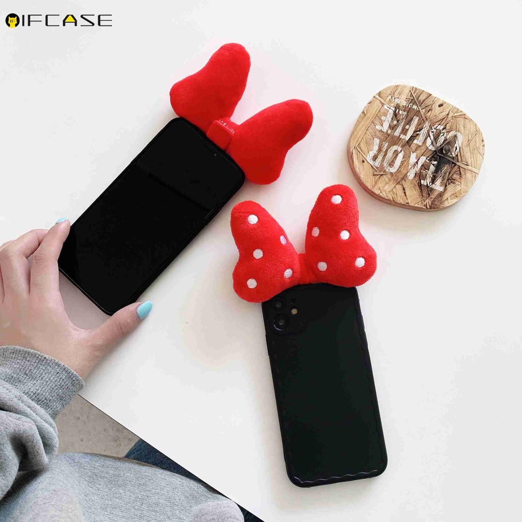 Ốp Điện thoại Gắn Nơ Đáng Yêu Cho Iphone 12 Mini 12 11 Pro Max Xs Max Xr X 7 8 Plus