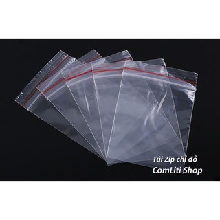 Túi Zip Chỉ Đỏ (Viền Đỏ) Size Nhỏ Size To