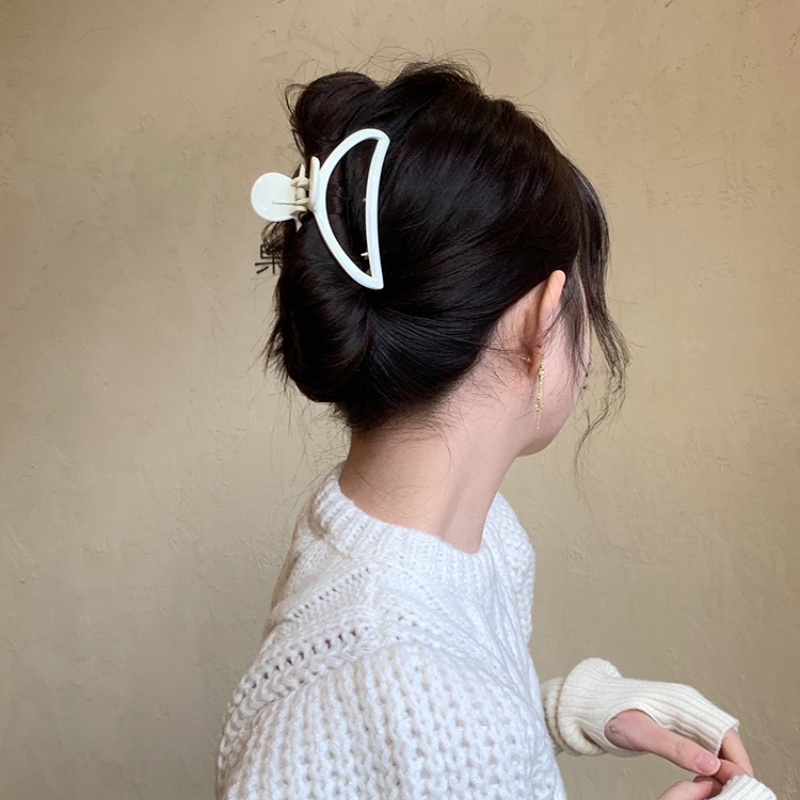 Kẹp Tóc Acrylic Màu Cà Phê Hình Cá Mập Đơn Giản Thời Trang Phong Cách Pháp Cổ Điển Cho Nữ