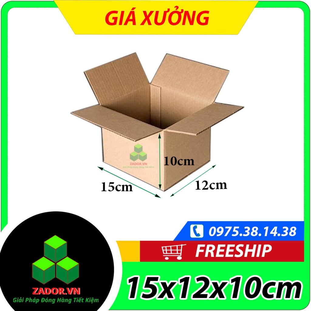 Combo 100 Thùng Carton Size 15x12x10, hộp carton Đóng Hàng Zador