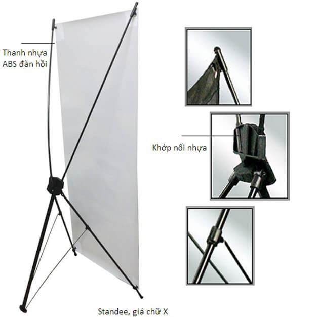 Khung standee 60x160cm treo banner chữ X kiểu dáng Hàn Quốc