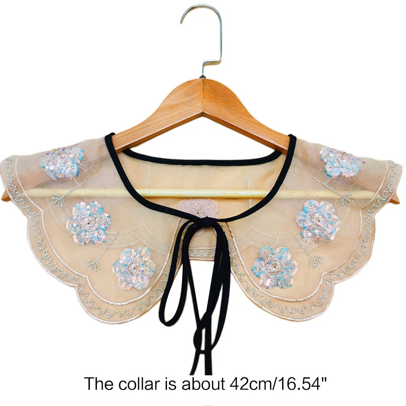 Áo Sơ Mi Lửng Cột Dây Cổ Tháo Rời Được Thêu Hoa Thời Trang Cho Nữ