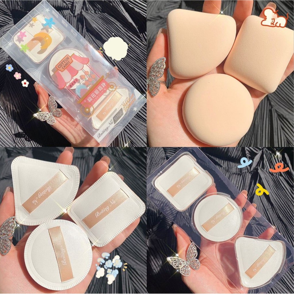 (HÀNG NỘI ĐỊA TRUNG) BEITING NA - Bộ bông mút trang điểm Make-Up Sponges