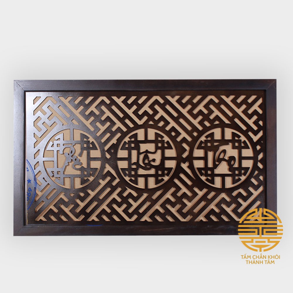 Bộ Tấm Chống Ám Khói Bàn Thờ 41 cm x 81 cm | Mẫu Phúc Lộc Thọ | Màu Óc Chó.Loại Bỏ Khói Ám Đen Trần Nhà.