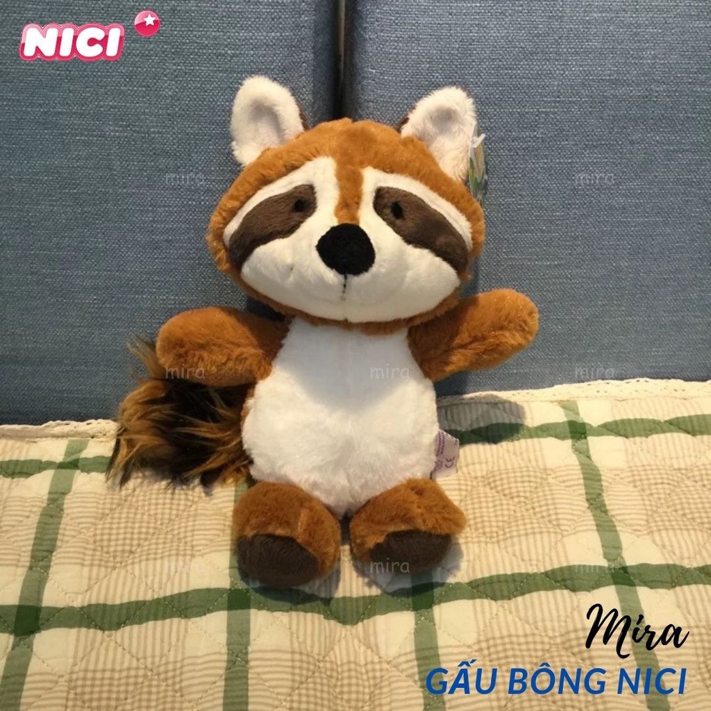 Gấu Bông Gấu Mèo Hãng Nici, Búp Bê Thú Nhồi Bông Thương hiệu NICI Quà Sinh Nhật MIRA-GB28015