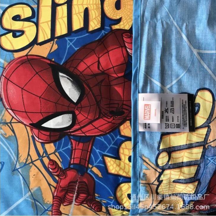 Bộ chăn ga gối cotton hoạt hình Disney người nhện bắn tơ Hàng nhập cao cấp