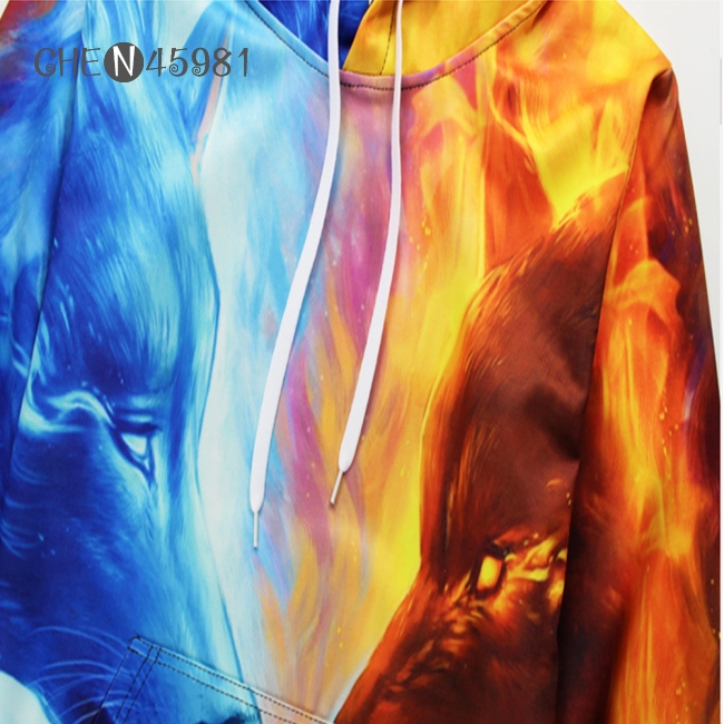 Áo Hoodie In Hình Chó Sói 3d Hợp Thời Trang