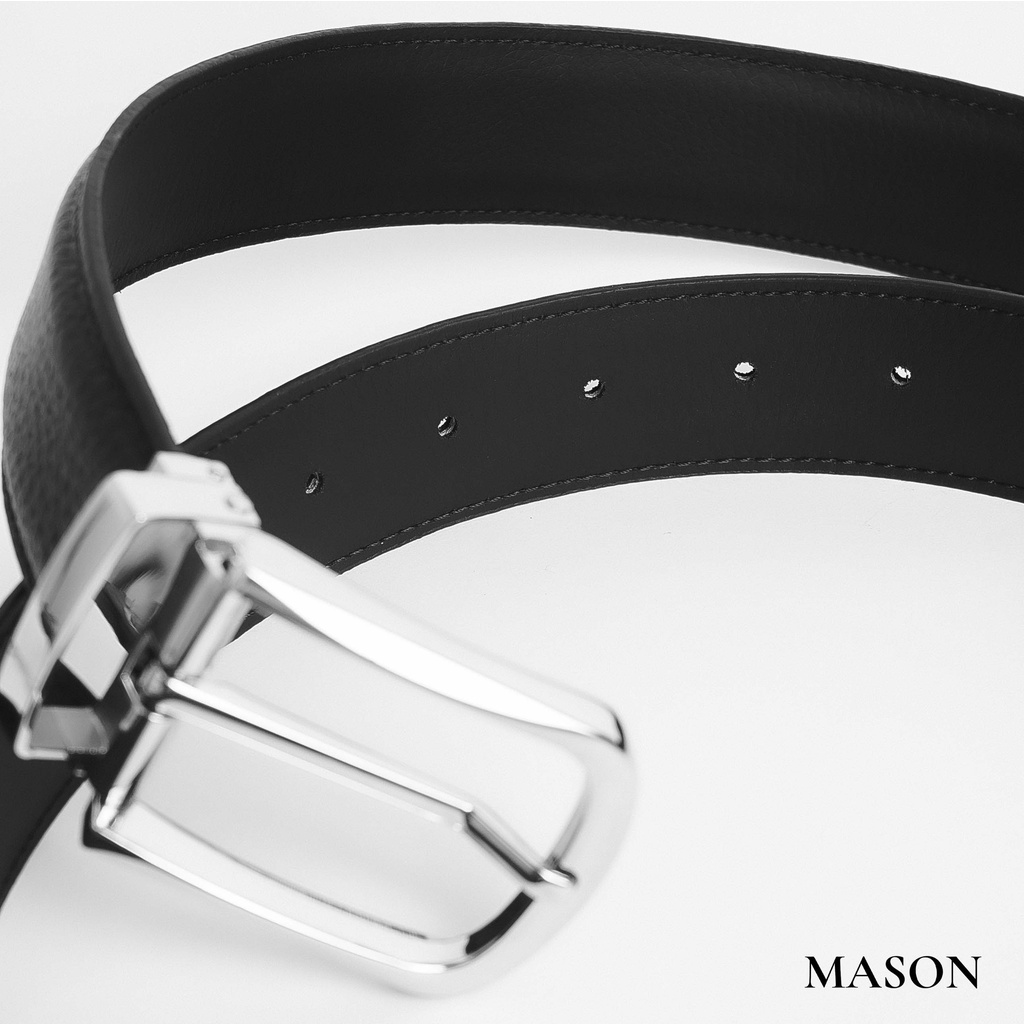 Thắt lưng nam da bò thật cao cấp vân milk thương hiệu MASON - M21