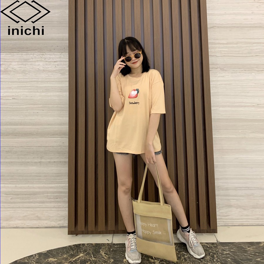 Áo thun tay lỡ INICHI A611 form rộng oversize nữ