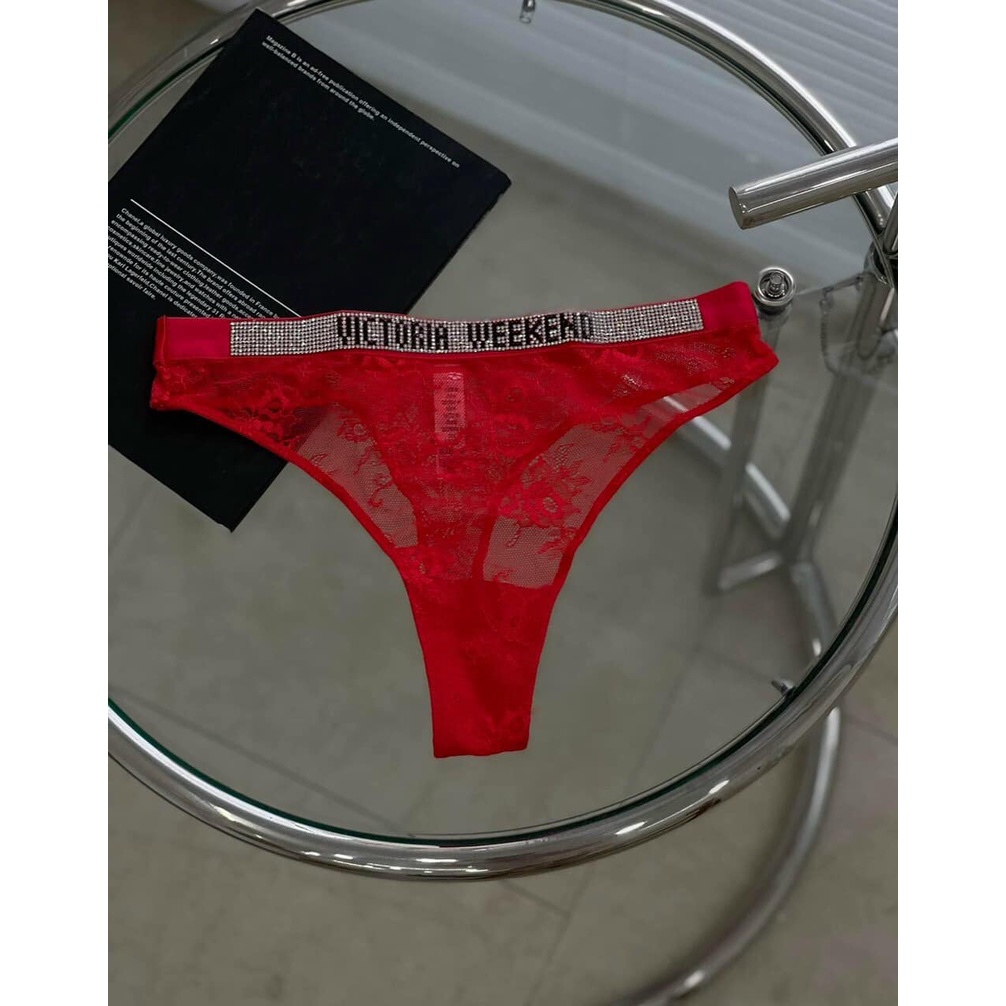 QUẦN LỌT KHE NỮ CHỮ ĐÍNH ĐÁ CAO CẤP FREESIZE QLK1729