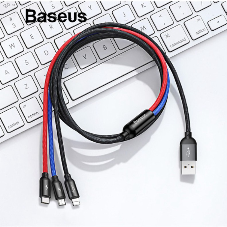 Dây cáp sạc Baseus 3 trong 1 tiện lợi dành cho điện thoại