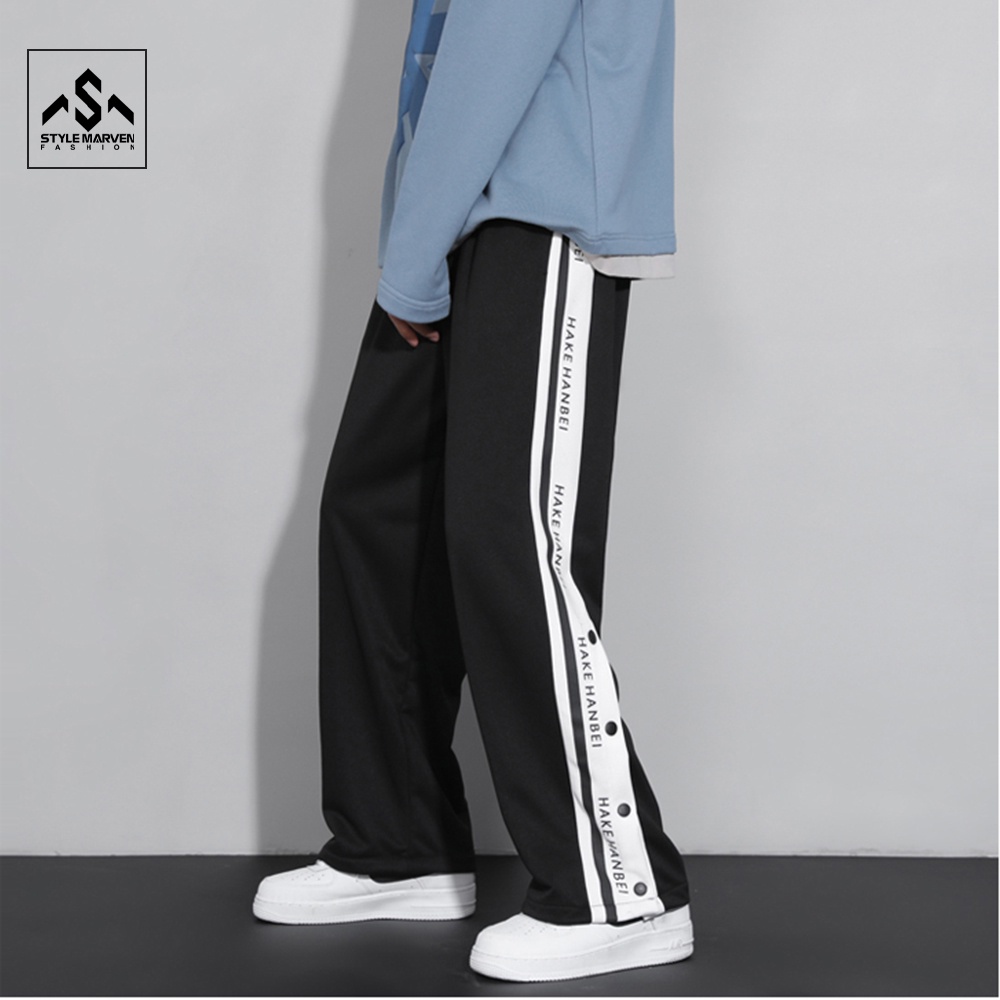 Quần Jogger Nam Nữ Unisex Quần Culottes Ống Suông Rộng Thể Thao Phối Cúc STYLE MARVEN - JOGGER NAM 90000101C3