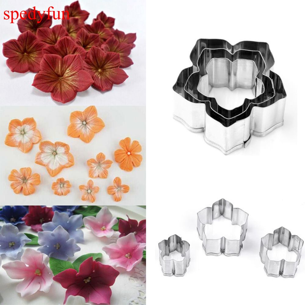 Set 3 khuôn cắt tạo hình hoa trang trí bánh đẹp mắt