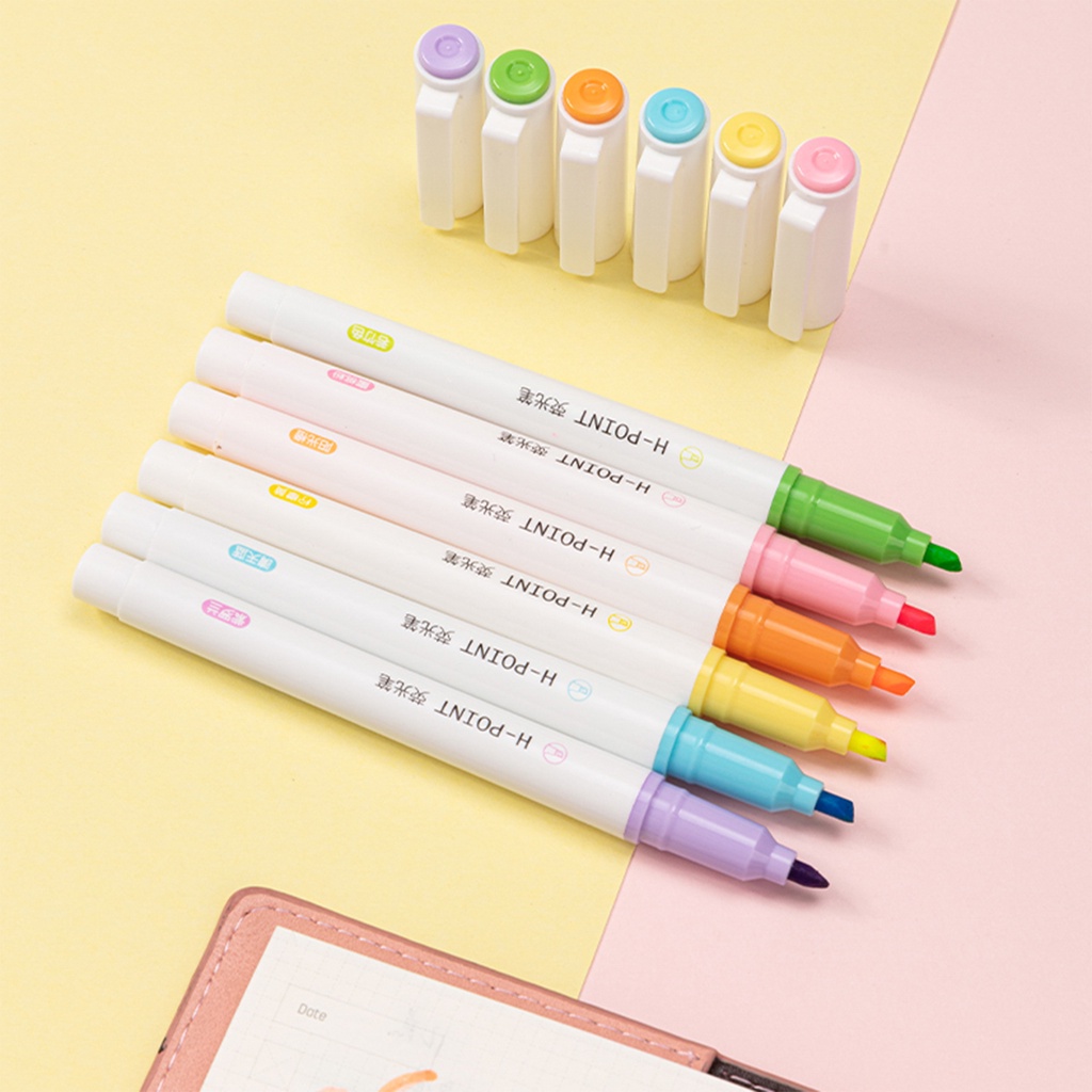 Bộ 6 Bút Dạ Quang 6 Màu Sắc Tùy Chọn