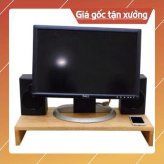 G kệ màn hình máy tính 1 tầng Giá màn hình kệ gỗ để bàn làm việc đa năng màu VÂN GỖ vv